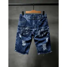 Bermunda Jeans Destroyed Detalhe