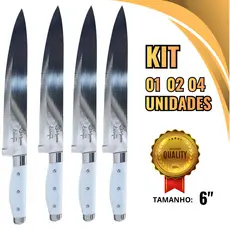 Conjunto 1/2 ou 4 Facas Linha Europa 26.8 cm Inox – Resistência, e Qualidade para Chefs e Churrasqueiros, Uso Diário