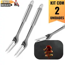 Kit 2 Garfos Trinchantes de Aço Inox 33cm – Essencial Para Churrascos, Assados e Uso Profissional