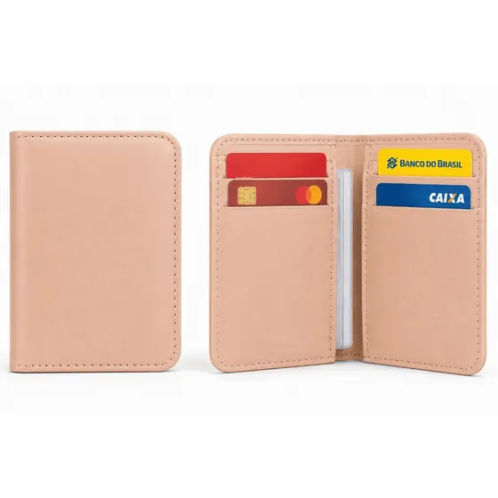 Kit 20 Porta Cartões Carteira Compacta Praticidade CNH Cartões e Cédulas Brindes