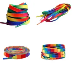 Cadarço achatado rosa ,preto, reggae colorido, quadriculado, tie dye