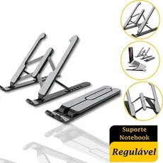 Suporte Notebook De Aço Super Resistente Profissional Premium Regulável Ergonômico Portátil Home Office