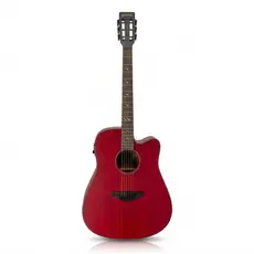 Violão Eletroacústico Aço Waldman Blastone DCEX-641 TRT Vermelho Transparente Com Afinador e Equalizador