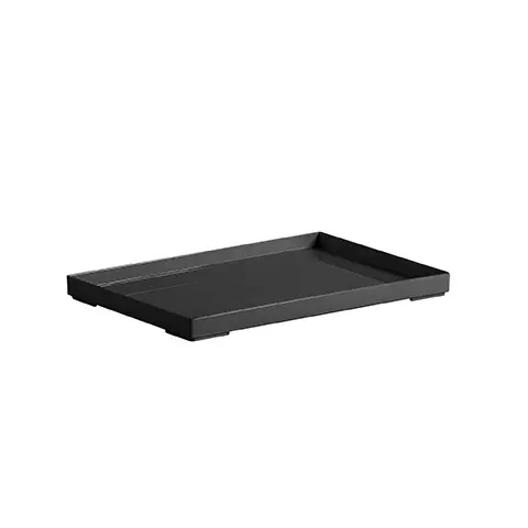 Bandeja Acrilico Organizadora Preta 25x17x2cm Banheiro Penteadeira Servir Cantinho Café Bar