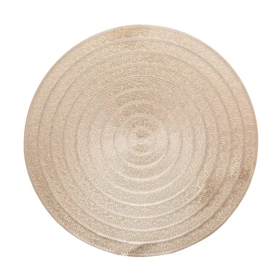 Lugar Americano Espiral Dourado Redondo 38cm | Lyor | Mesa Posta Decoração Cozinha Trama Plástico Servir Jantar Jogo