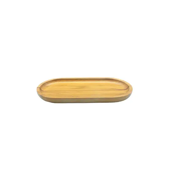 Bandeja de Bambu 24cm Oikos Cantinho Café Organizador Casa Cozinha Decoração