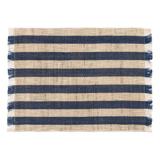 Lugar Americano Fibra Natural Rami Listras Marinho 50x37cm