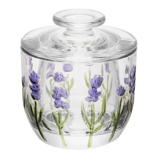 Manteigueira Francesa Lavanda Hand Painting 9,4x9,8cm Cristal