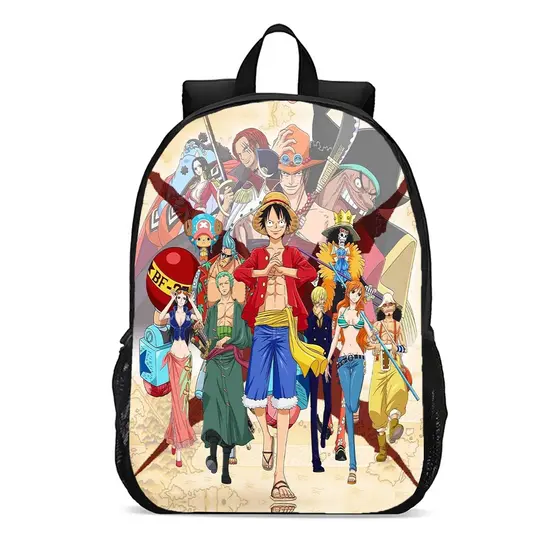 Mochila escolar juvenil infantil chapéu de palha luffy volta as aulas crianças