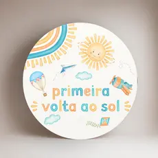 Capa Painel Redondo 1,5 m festa decoração Primeira volta ao sol