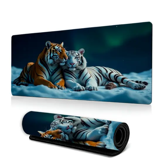 Mouse pad Gamer Estampado 90x40 e 70x30 animais tigre estampas variadas novo