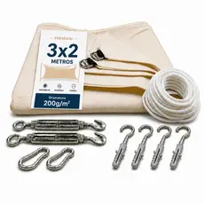 Lona Tela Pergolado Toldo Sombrite 90% Shade jardim 3X2 Piscina Sombreiro Tenda Ombrelone 200g/m² 3x2m