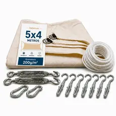 Lona Tela Pergolado Toldo Sombrite 90% Shade jardim 5x4 Piscina Sombreiro Tenda Reforçado Proteção UV 200g/m² 5x4m