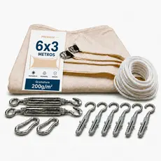 Lona Tela Pergolado Toldo Sombrite 90% Shade jardim 6X3 Piscina Sombreiro Tenda Ombrelone Proteção UV Reforçada 3 x 6m
