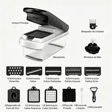 Cortador de Legumes 8 em 1 Multifuncional com Recipiente