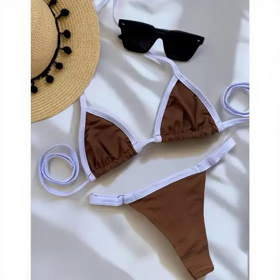 Biquini Fita Calcinha Fio Cortininha Biquíni Fita Marquinha Calcinha Regulável Bikini Sem Bojo
