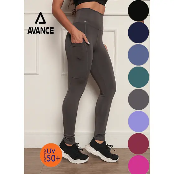 CALÇA LEGGING POLIAMIDA BOLSO CÓS ALTO ZERO TRANSPARENCIA REF:025