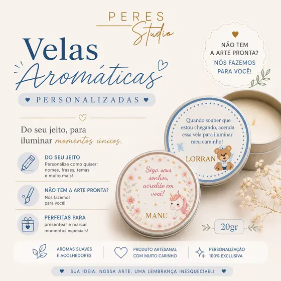 Kit 60 Latinhas com Velas Aromaticas para Lembrancinhas Dia das Mulheres Casamento Batizado ........
