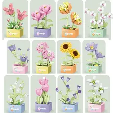 Orquídea Girassol Bloco De Construção Brinquedos Decoração De Mesa Presentes Para Meninos grisl