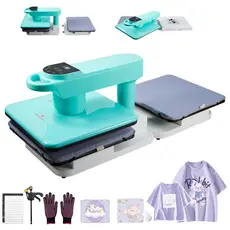 Prensa Térmica Automática Dupla Giratória 360° 38x38cm Com Bancada Dupla - Impressão Automática De Camisetas