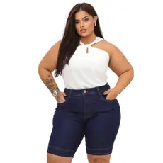 Bermuda Jeans Cintura Alta Empina Bumbum Premium