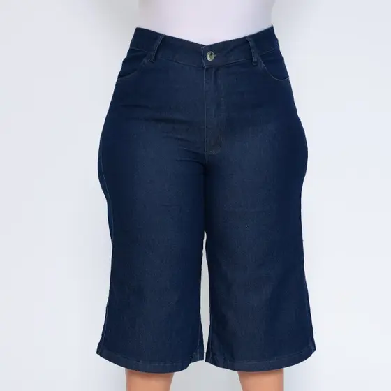 Bermuda Pantacourt wide leg cintura  alta lycra