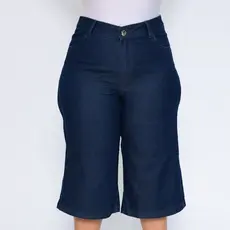 Bermuda Pantacourt wide leg cintura  alta lycra