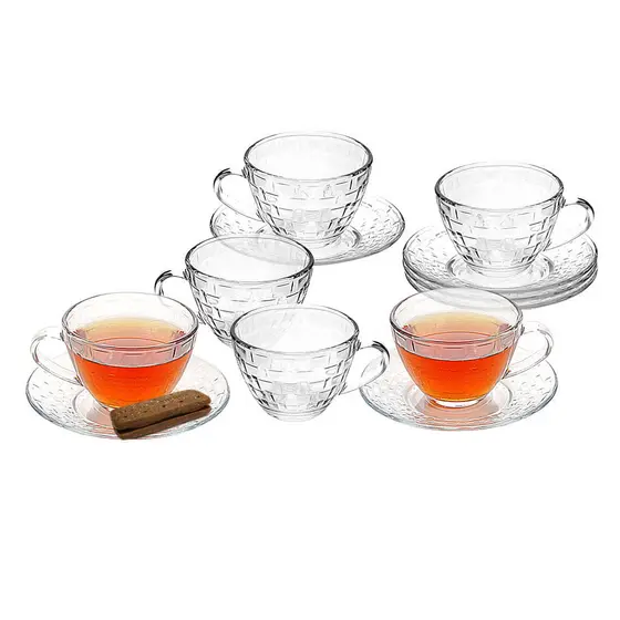 Conjunto de Xícaras Cazza Picnic em Vidro 290ml 6 Peças