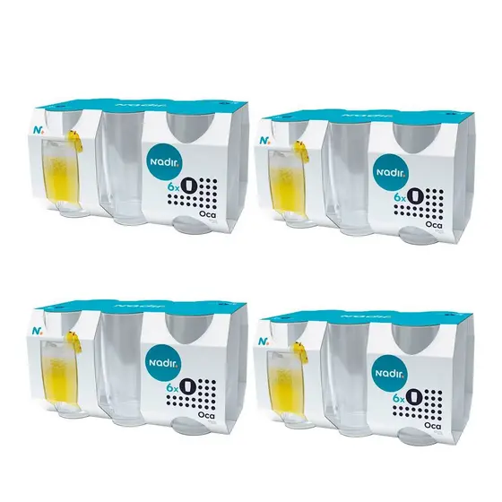 Kit 24 Copos Nadir Oca Long Drink de Vidro Liso 300ml