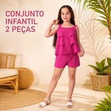 Conjunto Infantil Juvenil Fresquinho Verão Menina Blogueira