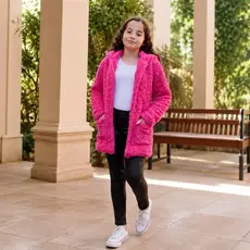 Casaco Blusa Infantil Feminino Menina Teddy com Bolso e Capuz Inverno Frio