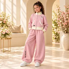 Conjunto Moletom Infantil Juvenil Oversized Feminio - Estilo e Conforto Total!
