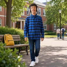 Camisa Xadrez Infantil Juvenil Flanelada Manga Longa – Tamanho 4 ao 16