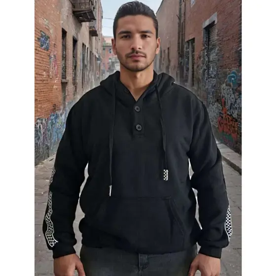 Blusa de Moletom Adulto com Capuz e Bolso Canguru