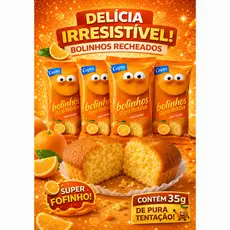 10UND Bolinho Sabor Laranja 35g cada bolinho