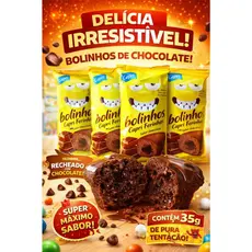 40UND Bolinho de chocolate com recheio de chocolate 35g cada bolinho