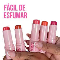 Ruby Rose Blush Cremoso em Bastão Dreamy Cheeks Stick 6,57g – Linha Rosa