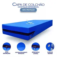 Capa de Colchão Solteiro Impermeável Hospitalar PVC com Zíper Reforçado