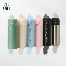 Garrafa Térmica Personalizada Água 400ml Inox Parede Dupla Colorida Botão Original