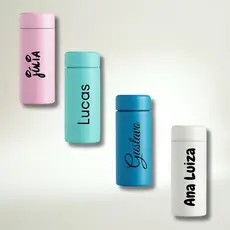 Garrafa Personalizada Térmica Mini 200ml Resistente Durável Colorida Versátil