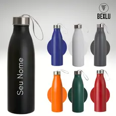 Garrafa Personalizada Nome Água Inox Resistente 750ml Com Alça Premium Original