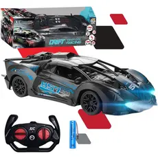 Carrinho De Corrida Controle Remoto Drift Bugatti Brinquedo Com Luz Recarregavel Preto Kizumba