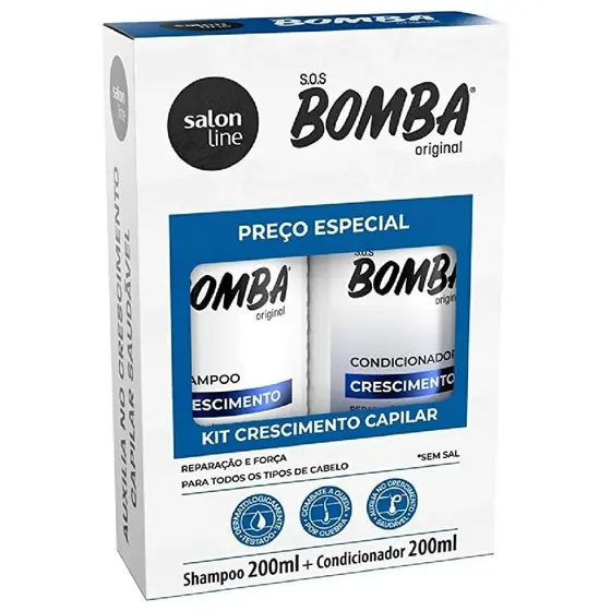 Kit Shampoo + Condicionador SOS Bomba Salon Line Original 200ml