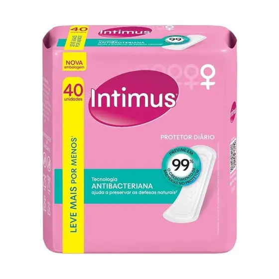 Protetor Diario Intimus Tecnologia Antibacteriana 40 Unidades Leve Mais Pague Menos