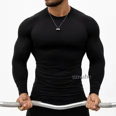 Camiseta Compressão Academia Manga Longa Rash Guard Jiujitsu Apertada Justa Treino