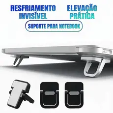 Suporte Invisível Notebook Laptop ABS Reforçado Mais Resistente Preto ou Prata