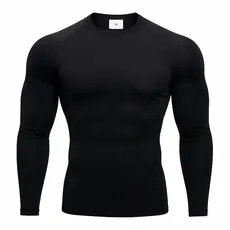 Camiseta Longa de Compressão Justa Rash Guard Jiujitsu Natação Luta Academia
