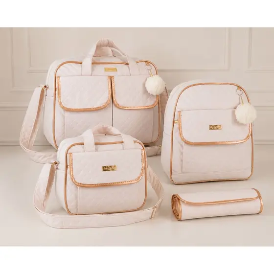 Kit 3 Bolsas Maternidade Mochila Trocador Impermeável