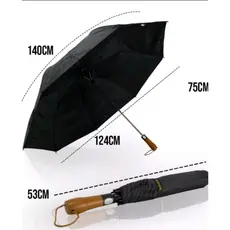 Guarda-chuva automático dois panos preta ou protetor solar de plástico prateado colorido