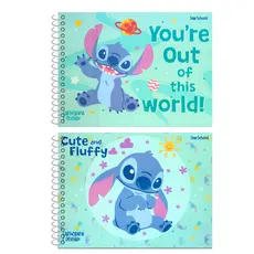 Caderno Espiral Capa Dura Cartografia 80 Folhas - Stitch - Starschool